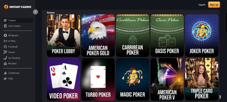 Instant Casino poker