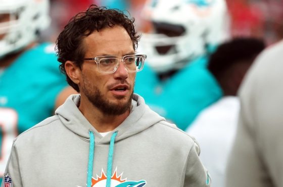 Miami Dolphins head coach Mike McDaniel looks on against the Tampa Bay.