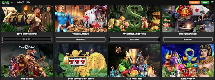 Wild Casino promotions main page