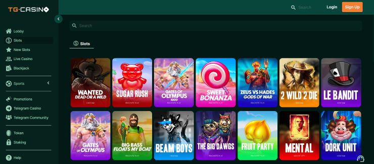 TG Casino - one of the best Solana casino sites