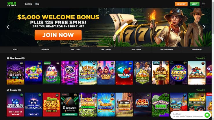 Wild Casino - best $10 deposit casino