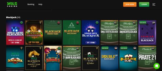 best online blackjack casinos - Wild Casino blackjack games section