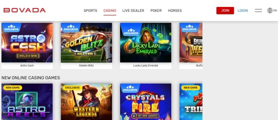 BetOnline alternatives - new casino games at Bovada