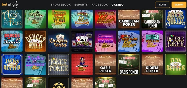 BetWhale - one of the best video poker online casino sites