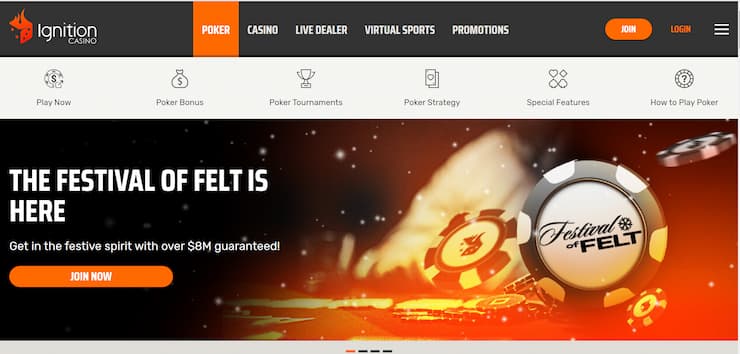 Ignition Casino - poker main page