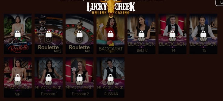 Lucky Creek - trusted live dealer casino