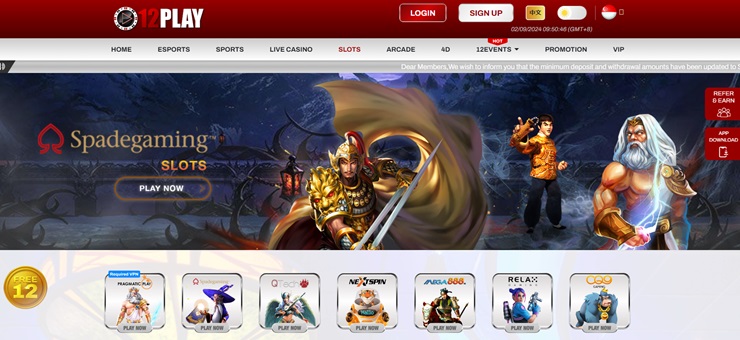 12Play - trusted online casino in Singapore 