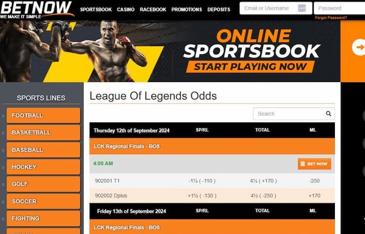 BetNow - one of the best Dota 2 sportsbooks