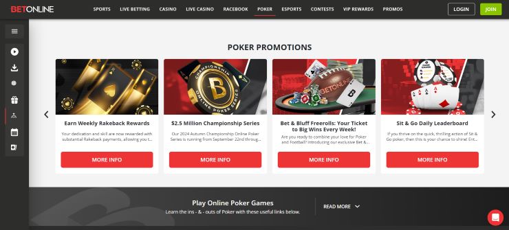 BetOnline Malaysia Poker Bonuses and Promotions