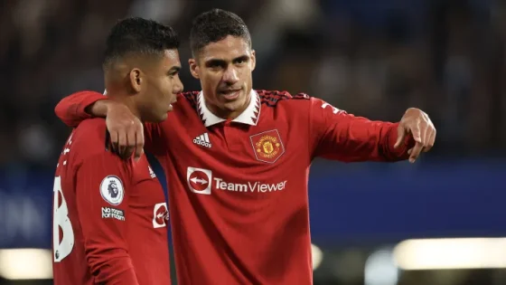 Casemiro and Raphael Varane in action for Manchester United