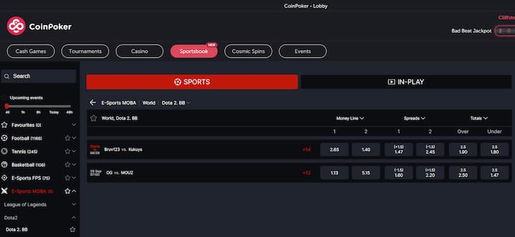 CoinPoker - trusted Dota 2 betting site