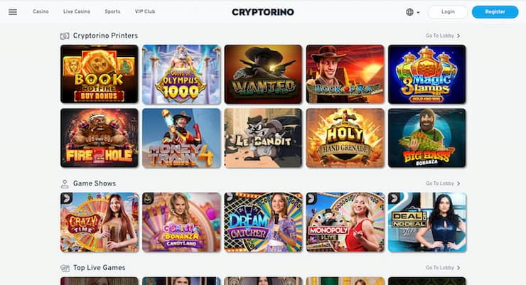 Cryptorino - reliable crypto casino Australia site