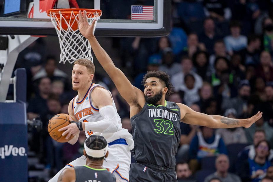 Donte DiVincenzo, New York Knicks. Karl-Anthony Towns, Minnesota Timberwolves.