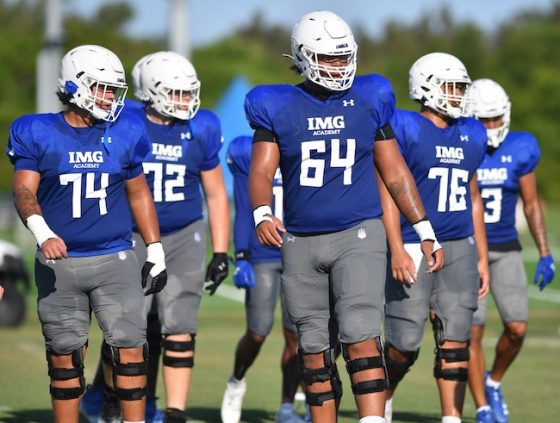 IMG Academy National team offensive linemen.