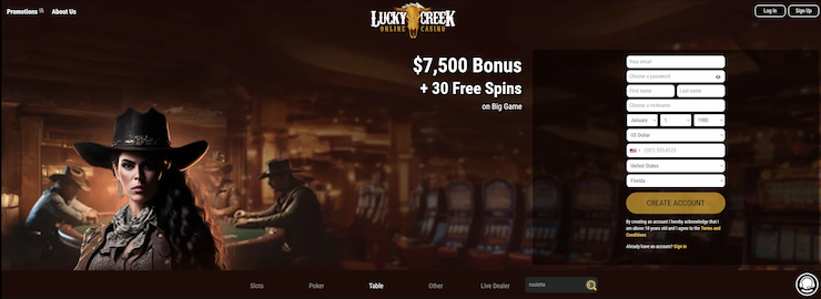 Lucky Creek - top online roulette casino