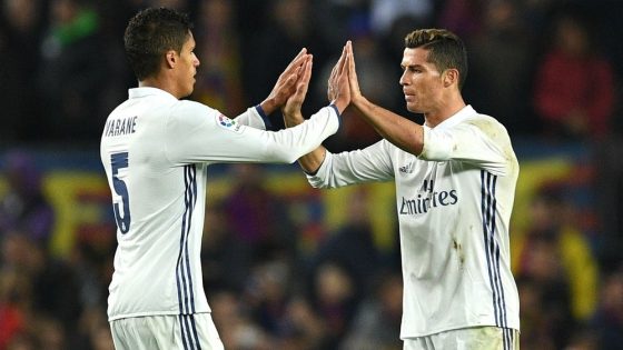 Varane and Cristiano Ronaldo