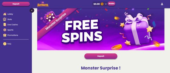 SlotMonster review - Monster surprise free spins