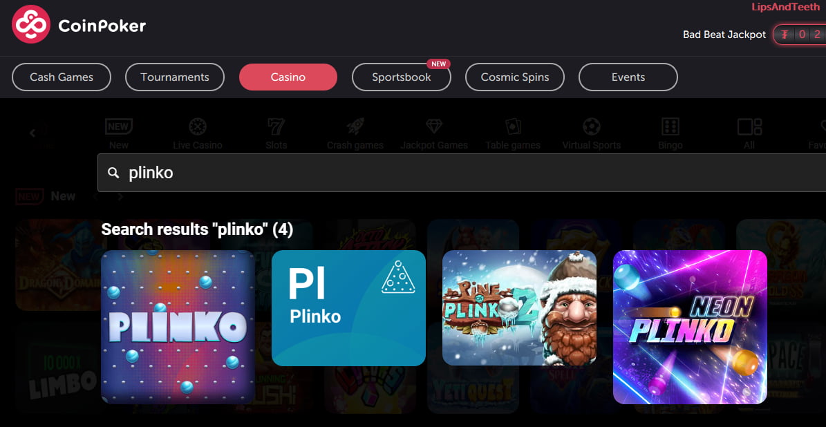 CoinPoker - the best plinko gambling site for US players