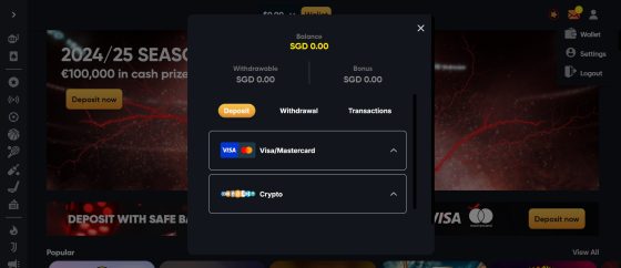 Instant Casino deposit options