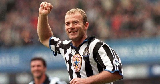 Alan Shearer Celebrating for Newcastle United