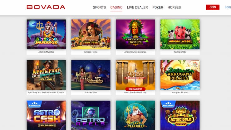 Bovada Casino slots section