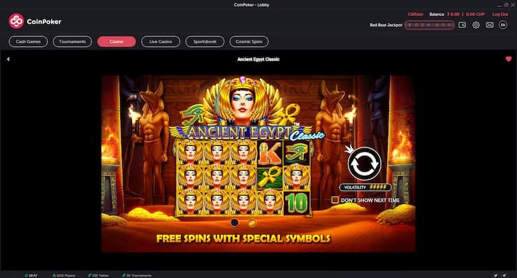 CoinPoker Ancient Egypt classic slot