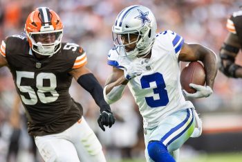 Dallas Cowboys wide receiver Brandin Cooks (3) runs the ball.