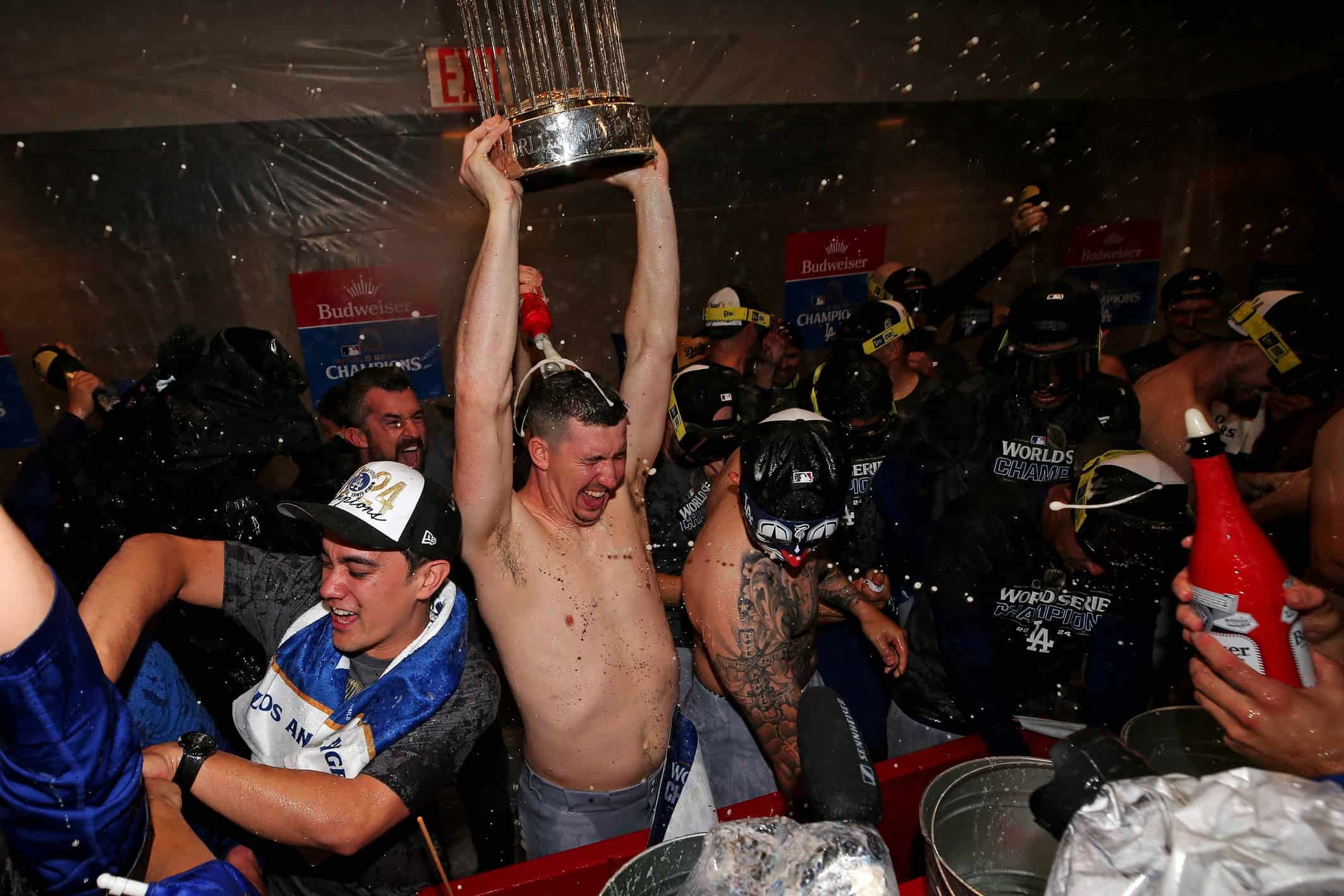 Los Angeles Dodgers pitcher Walker Buehler Celebrates World Series Win