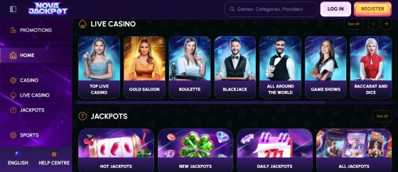 NovaJackpot - one of the fastest payout online casino NZ sites