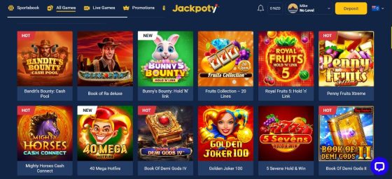 Jackpoty - on of the fastest payout online casino NZ sites