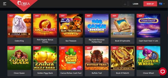 Cobra Casino - one of the best top paying online casino NZ sites