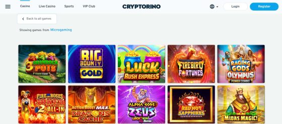 Cryptorino - one of the best Microgaming online casinos