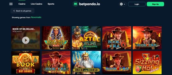 Betpanda - one of the best Novomatic online casinos