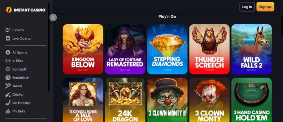 Instant Casino - one of the most trusted Play'n Go online casinos