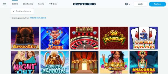 Cryptorino - one of the best Playtech casinos online