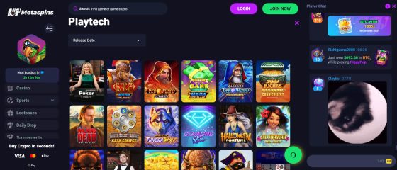 Metaspins - one of the most trusted Playtech online casinos