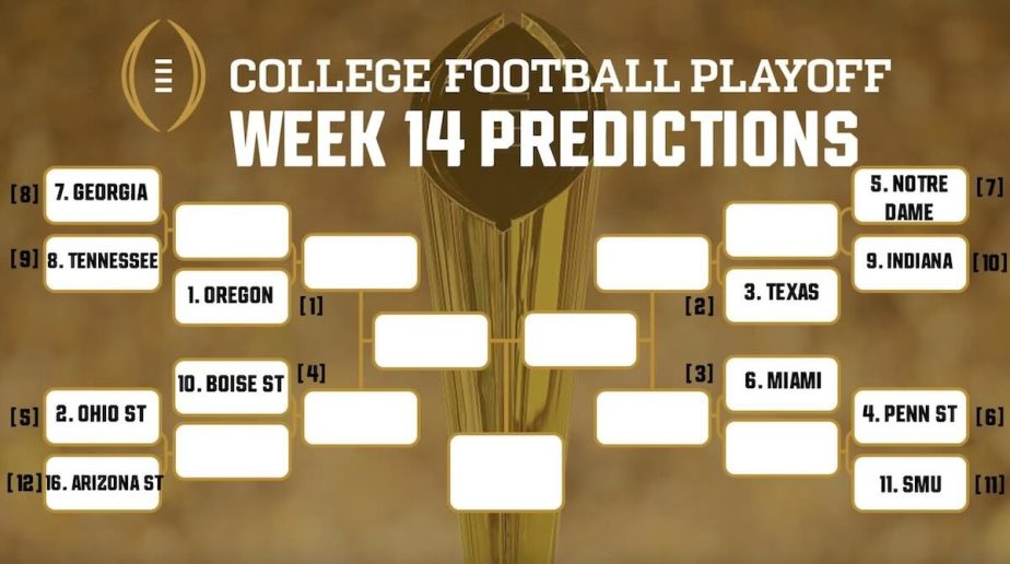 College Football Playoff Percentages & Bracket Predictions