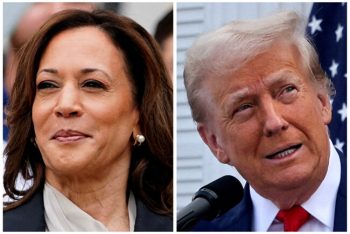 FILE PHOTO: U.S. Vice President Kamala Harris and former U.S. President Donald Trump in combo photograph